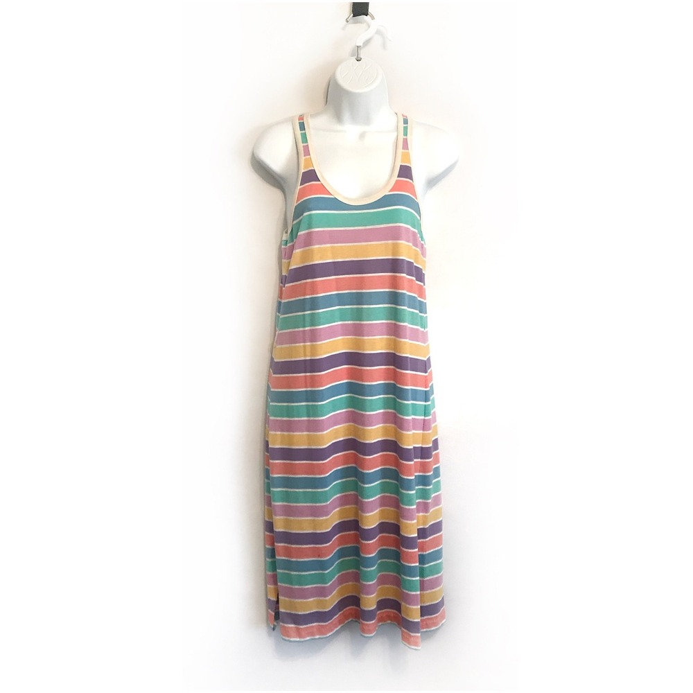 vintage 80s Esprit tank dress racerback striped pastel M